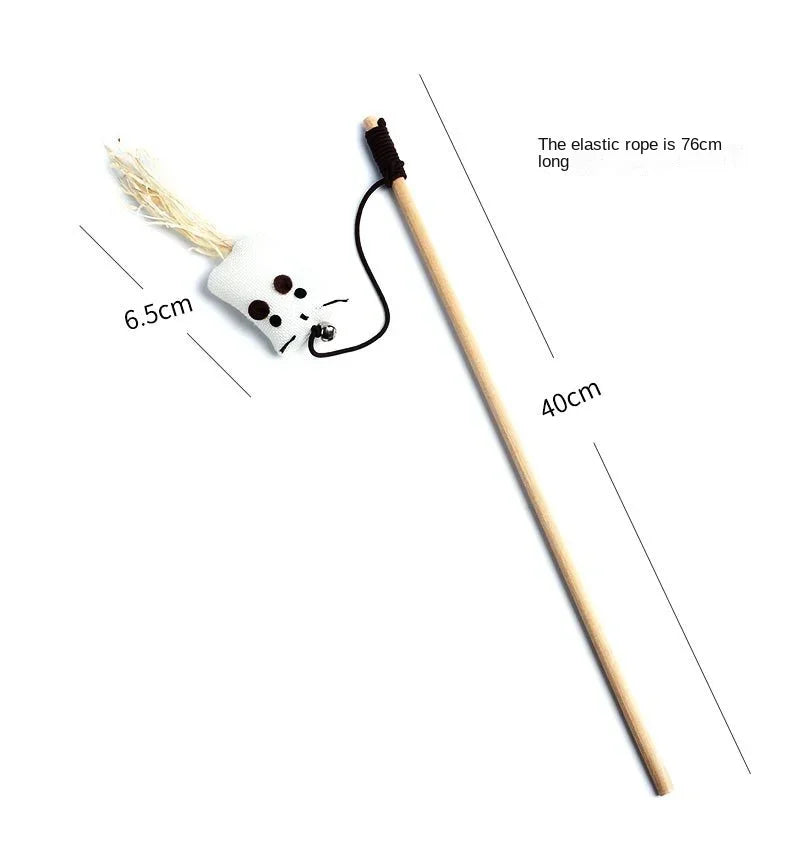 Interactive Feather Cat Wand Toy